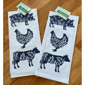 Cow, Chicken, Pig‎ Farmhouse Kitchen Dish Towel -new